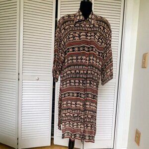 Jean Paul Maxi Long Tunic with Animal Pattern